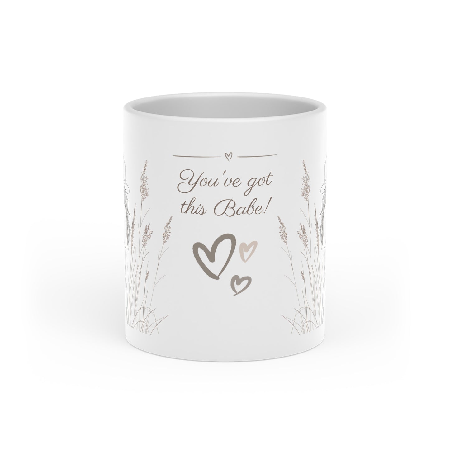 Personalized Expecting-Mom Mug with Custom Message Heart-Shaped Handle, Gift for Pregnant, mother-to-be, Coffee Lover Gift Present