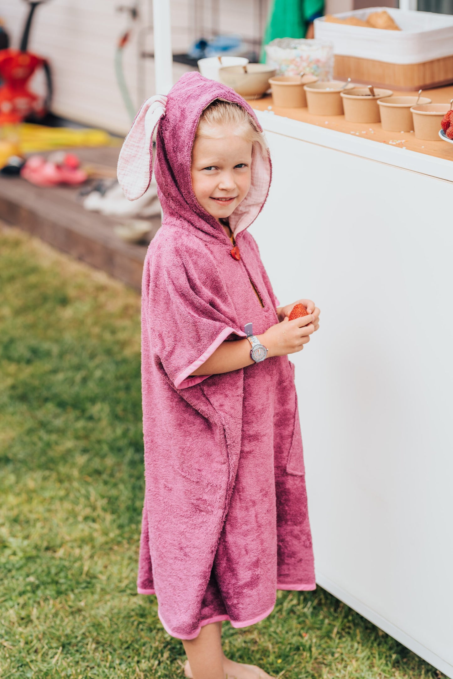 Short-Sleeve Poncho RABBIT - For KIDS (Size 122-150)