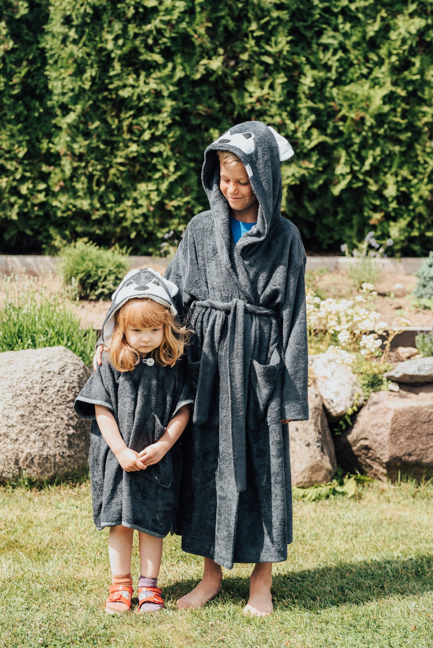 Short-Sleeve Poncho WOLF - For KIDS (Size 122-150)