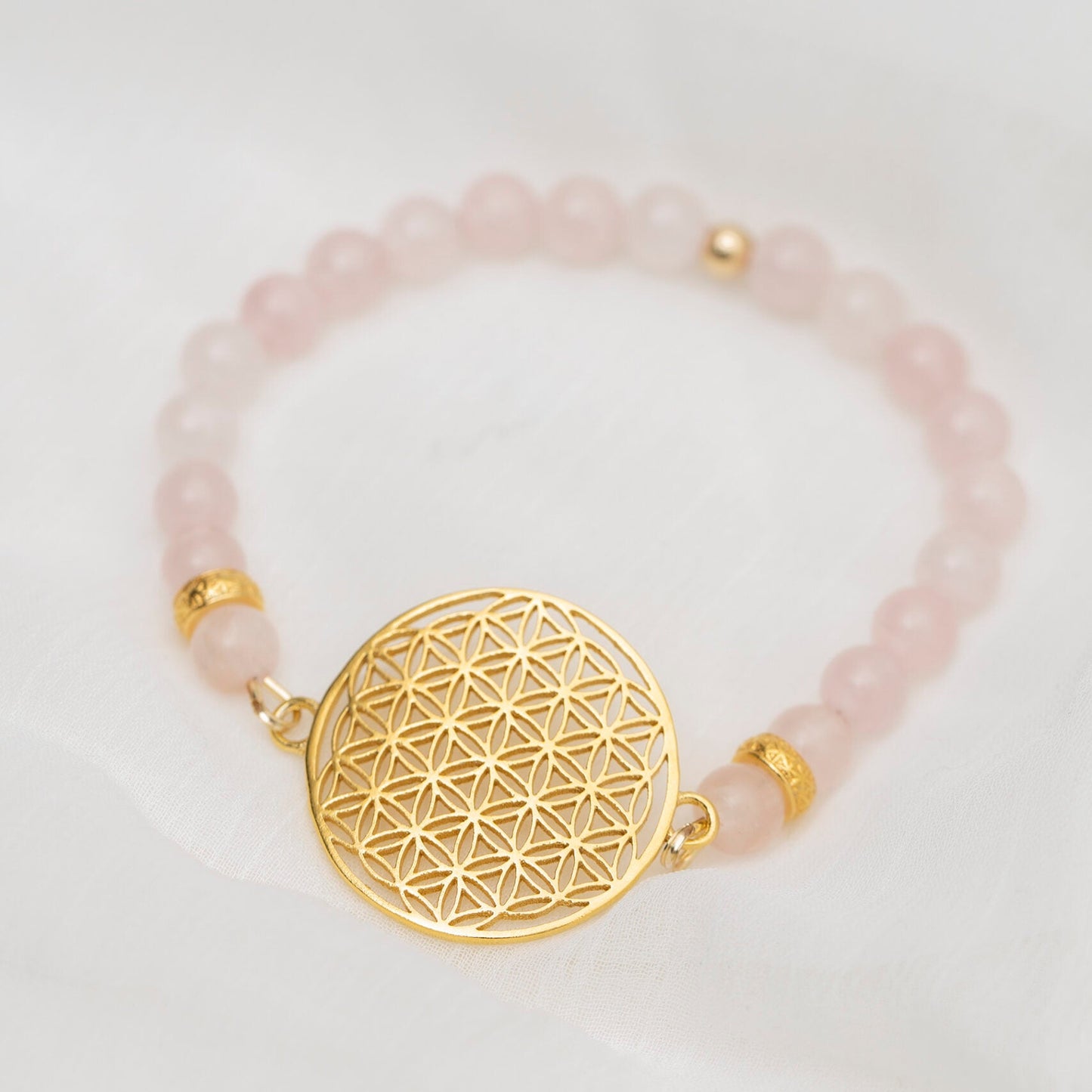 Flower Of Life Bracelet - Rose Quartz