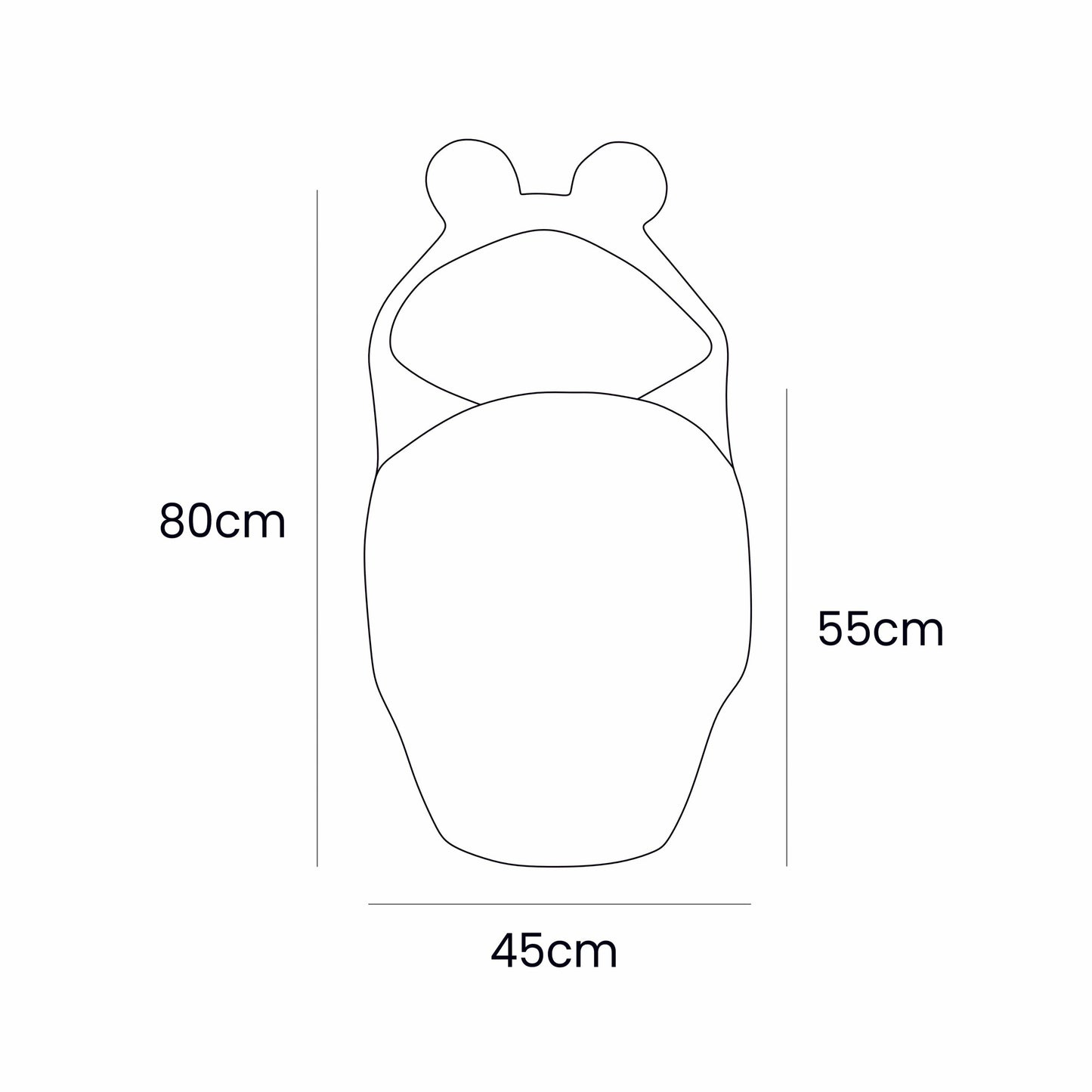 Baby Swaddle with Bear Ears – Ecru