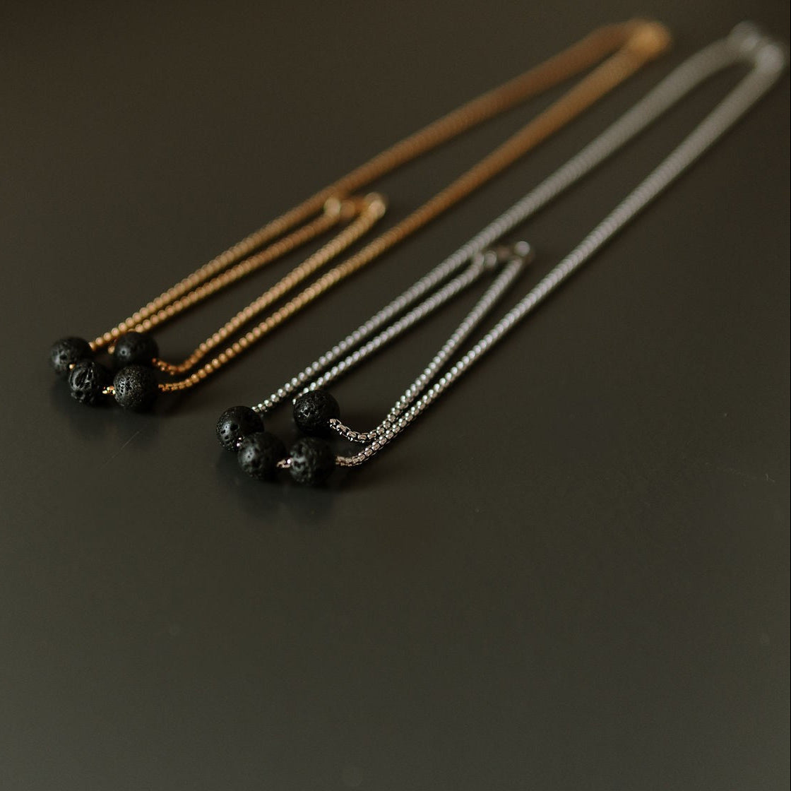 Diffuser Set, Necklace and Bracelet - Pink Lava