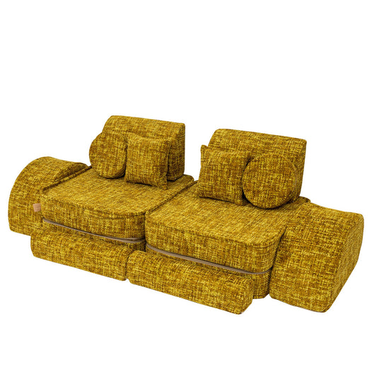 Medium Modular Sofa for Kids - Tangle Honey Mustard Plus