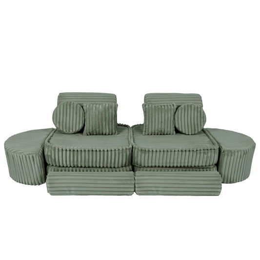 Medium Modular Sofa for Kids - Churros Sage Green Plus