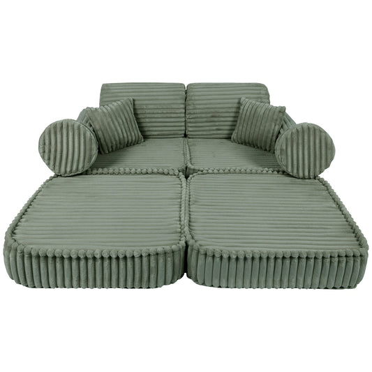 Medium Modular Sofa for Kids - Churros Sage Green