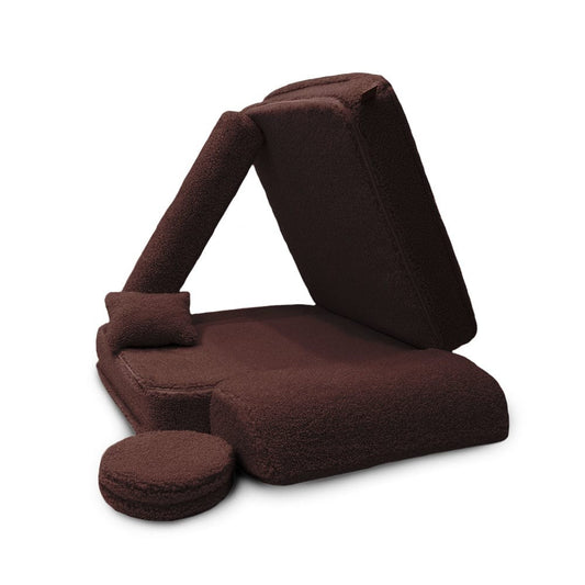 MeowBaby® Modular Children's Chair - 5 Elements, Bearly Dark Brown