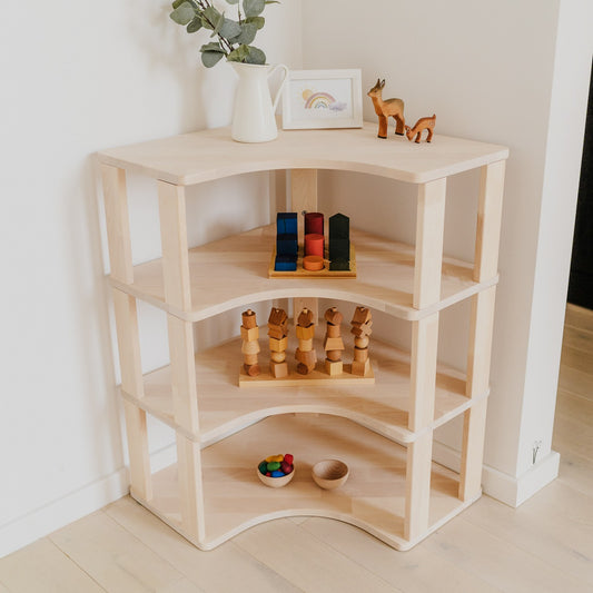 Modular Montessori Shelf Corner - 4 Shelves