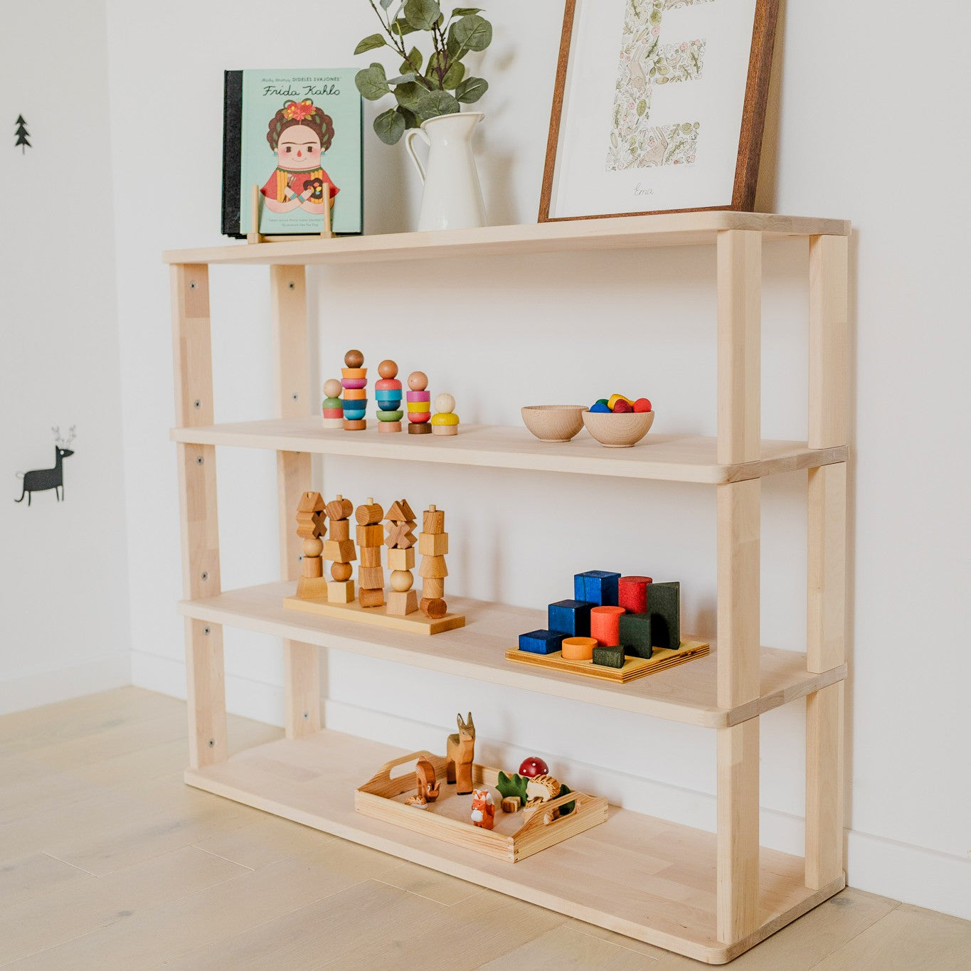 Modular Montessori Shelf Straight - 4 Shelves