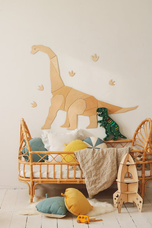Origami Diplodocus Dinosaur – Wooden Wall Decoration, Small