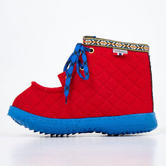 Nesna Lobben Felt Boots - Red