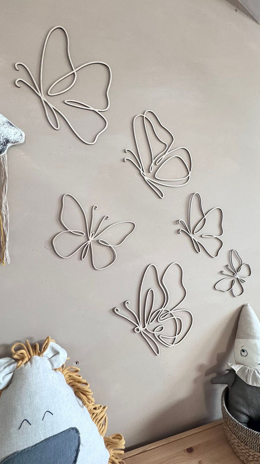 Wall decoration - Set of 6 Wooden Butterflies