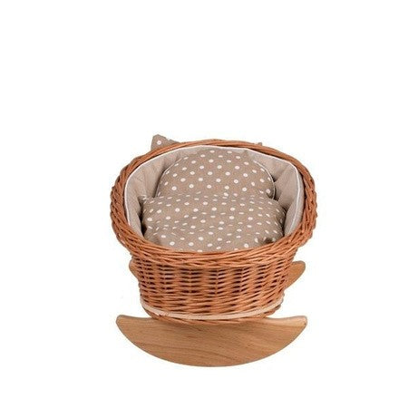 Wicker Rocking Cradle Mimi Natural - Beige Bedding