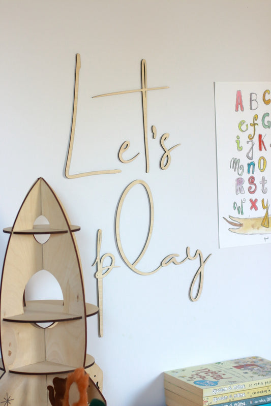 Wooden Wall Sign - Let's Play