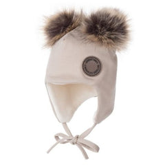 Grey Merino Wool Pom-Pom Balaclava