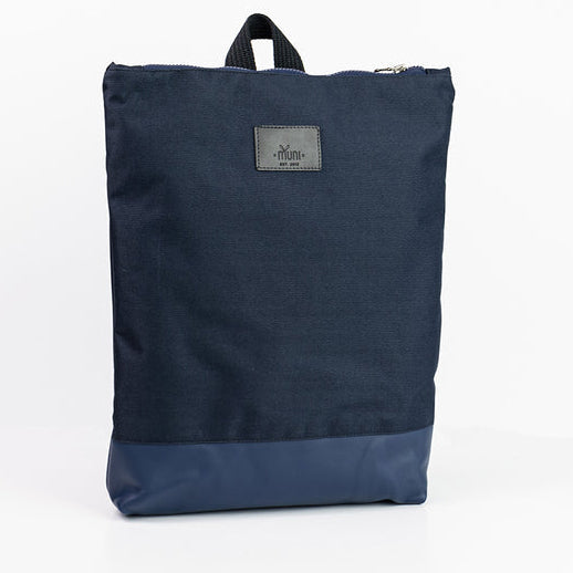 Waterproof Backpack with Blue Leather Bottom