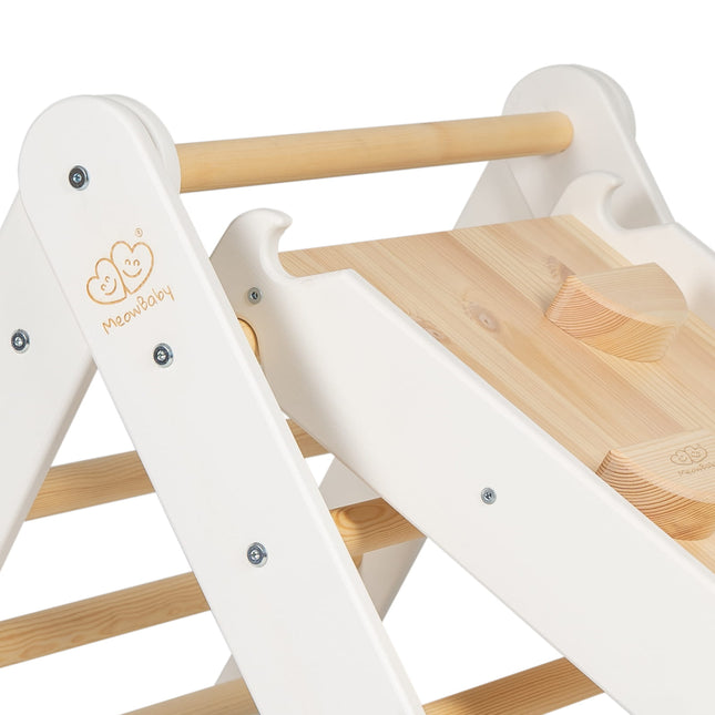 Ladder With a Slide-Climbing Wall - White - LoveStyle World