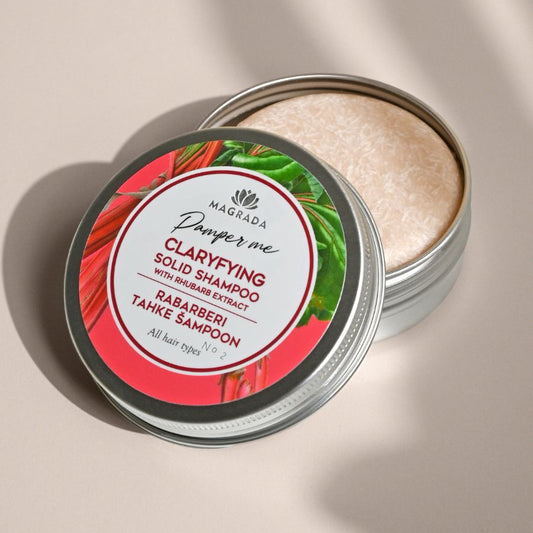 Clarifying Solid Shampoo With Rhubarb Extract