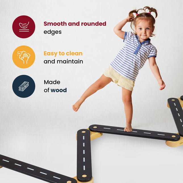 Balance Beam - Wooden with 5 Elements - LoveStyle World