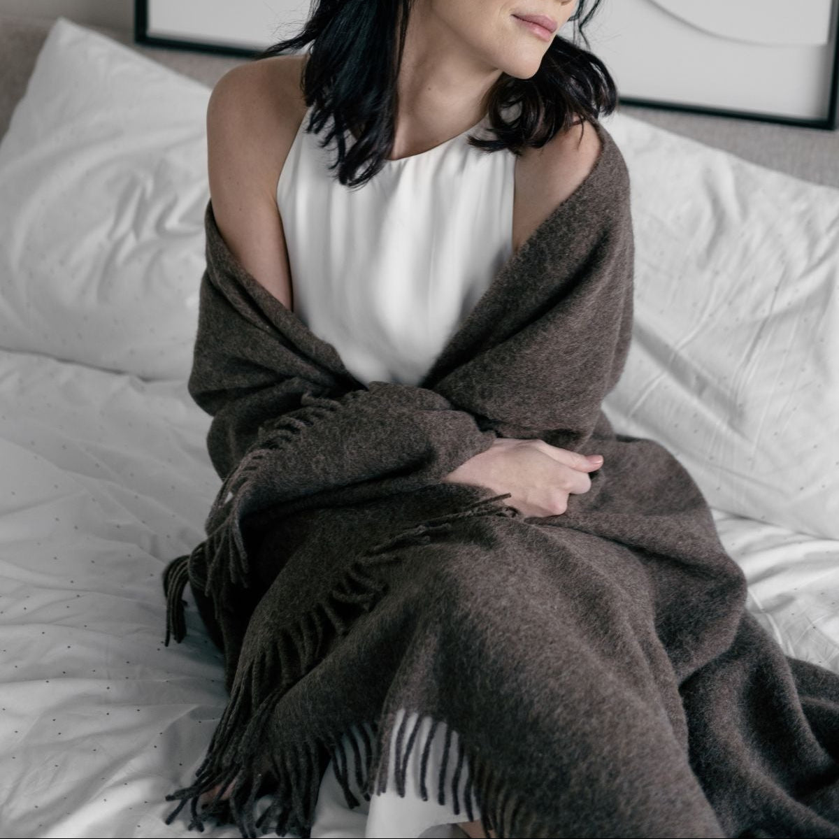 Natural Alpaca Wool Throw - Classic