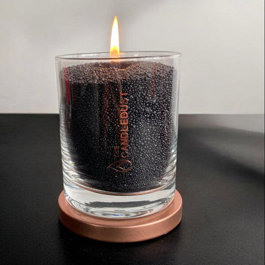 Unscented Powder Candle in Glass - Black 160g