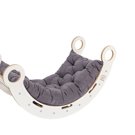White Wooden Dream Rocker with Pillow, Slide and Ladder - Small