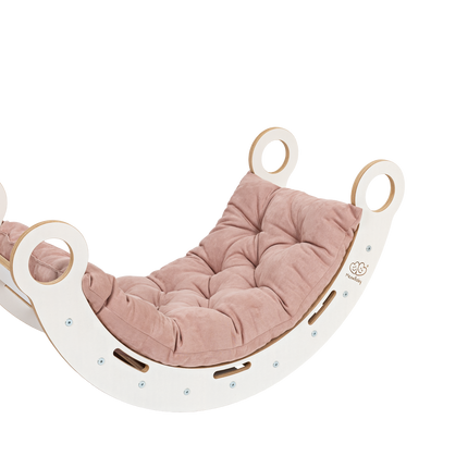 White Wooden Dream Rocker with Pillow, Slide and Ladder - Large