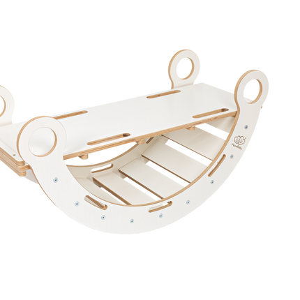White Wooden Dream Rocker with Pillow and Slide - Small