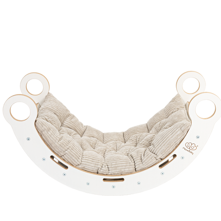 White Wooden Dream Rocker with Pillow and Slide - Small