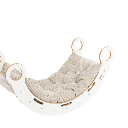 White Wooden Dream Rocker with Pillow, Slide and Ladder - Small