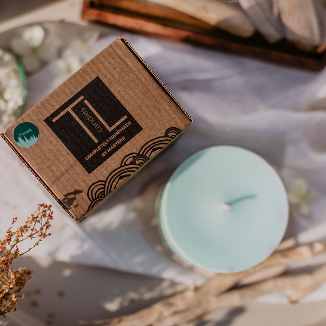 Hand-made Soy Wax Candle with Forest Scent - Mint Green - LoveStyle World