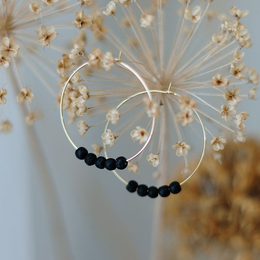 14K Gold Plated Diffuser Earrings - Circle