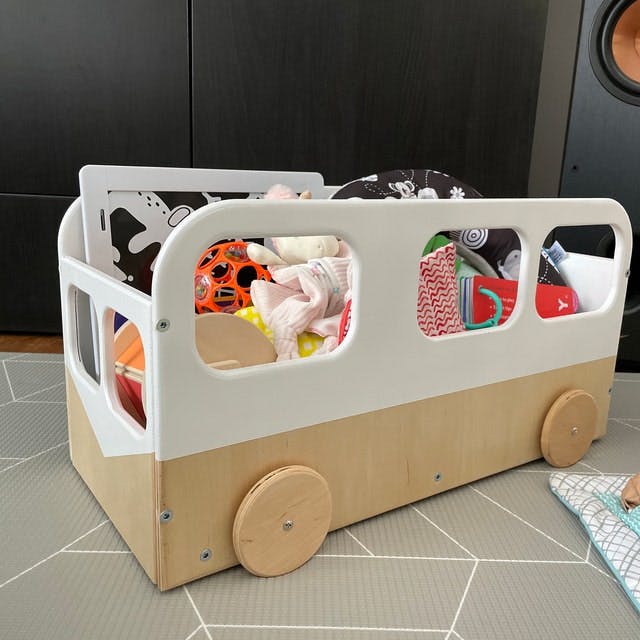 Kids Toy Storage Box on Wheels - Bus - LoveStyle World