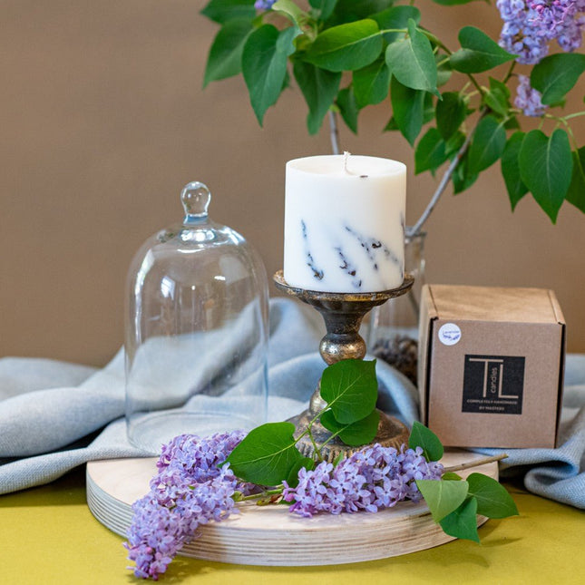 Hand-made Soy Wax Candle with Lavender Scent - White - LoveStyle World