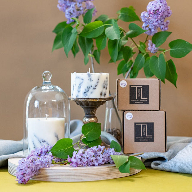 Hand-made Soy Wax Candle with Lavender Scent - White - LoveStyle World