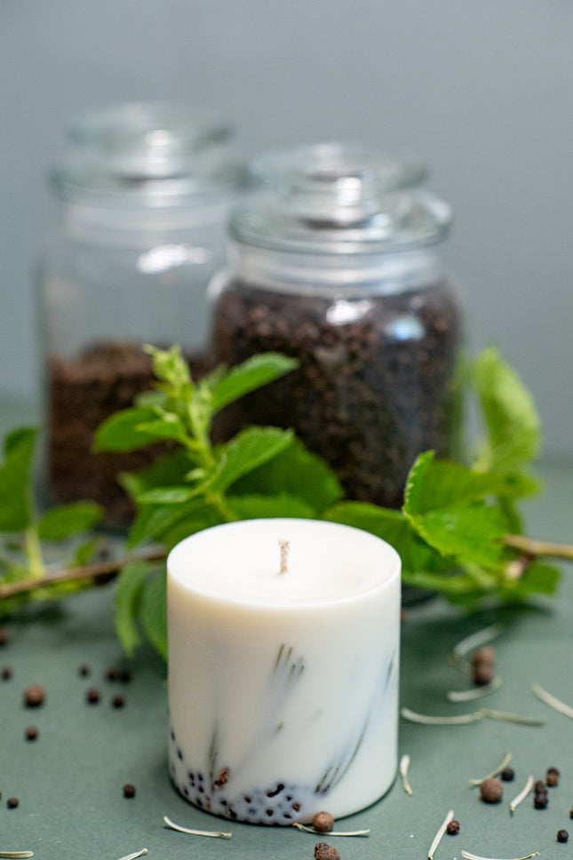 Hand-made Soy Wax Candle with Juniper Scent