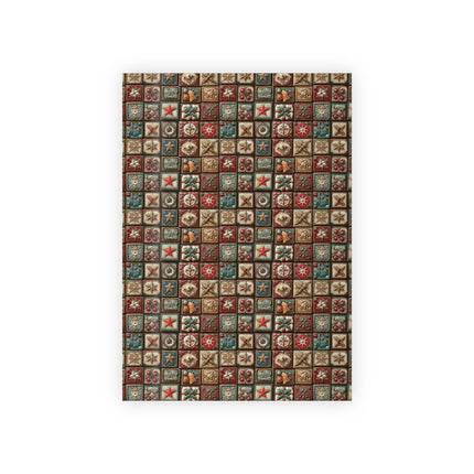 Rustic Holiday Gift Wrap Roll — Vintage Star & Ornament Pattern Premium Christmas wrapping paper