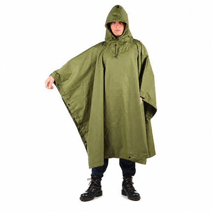 2-in-1 waterproof rain poncho and tent with carry bag