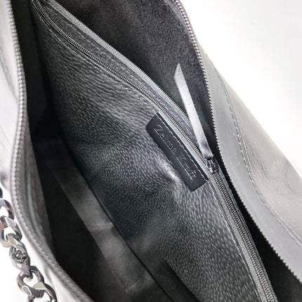 Black Leather Hobo Bag - Large