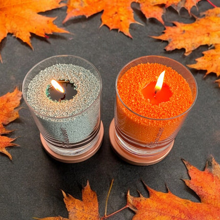 Unscented Powder Candle in Glass - Orange 160g