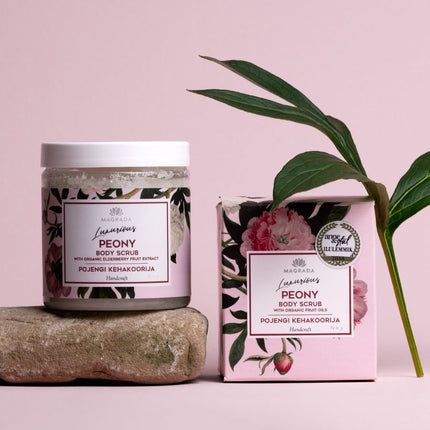 Peony Body Scrub With Organic Fruit Oils - 250 ml
