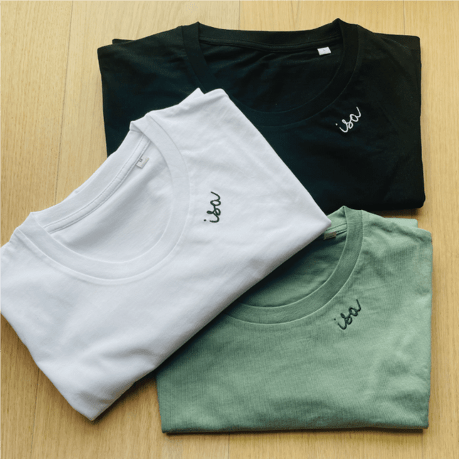 Embroidered Collar Organic Cotton T-shirt "Isa" (EE) - LoveStyle World