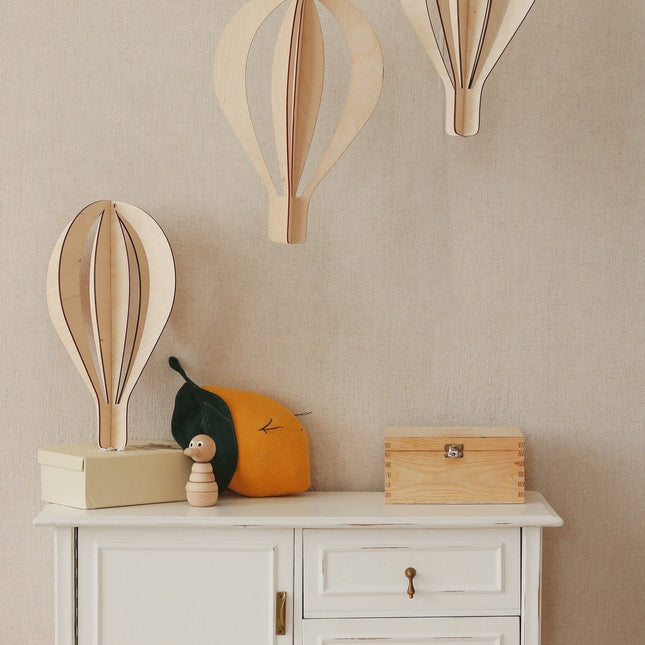 3D Wooden Ceiling Decoration - Set of 3 Hot Air Baloons - LoveStyle World
