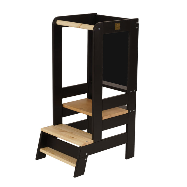 Kitchen Helper for Children with Board - Black & Natural Elements - LoveStyle World