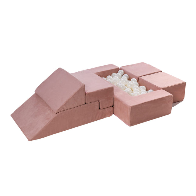 Sofa Velvet Bricks Set - Multifunctional Playground for Children - Pink - LoveStyle World