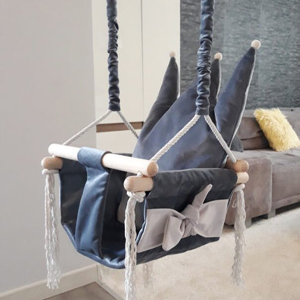Swing with Crown Shaped Cushion - Grey