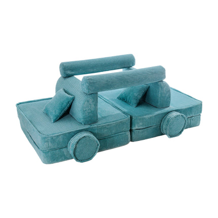 Large Modular Sofa for Kids - Premium Corduroy Turquise