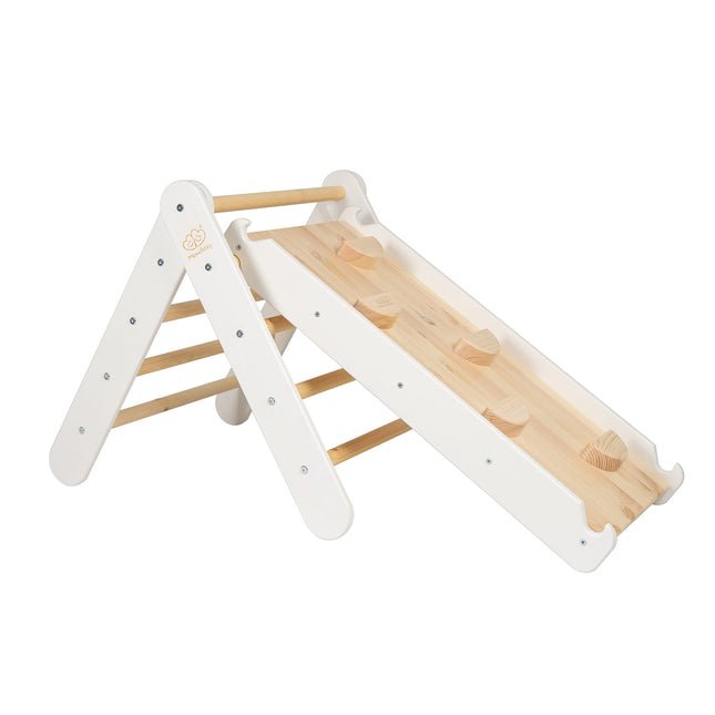 Ladder With a Slide-Climbing Wall - White - LoveStyle World