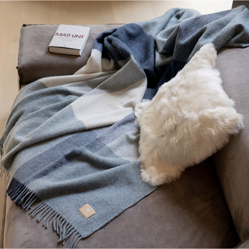 Recycled Alpaca Wool Throw - Classic Check