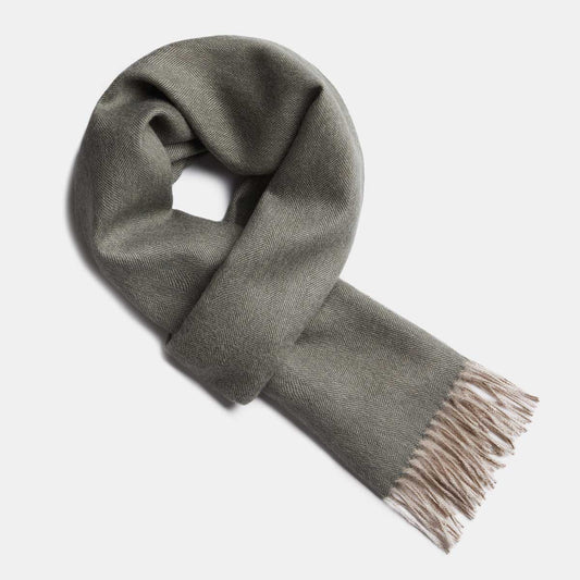 Natural Baby Alpaca Wool Scarf – Exclusive Fishbone