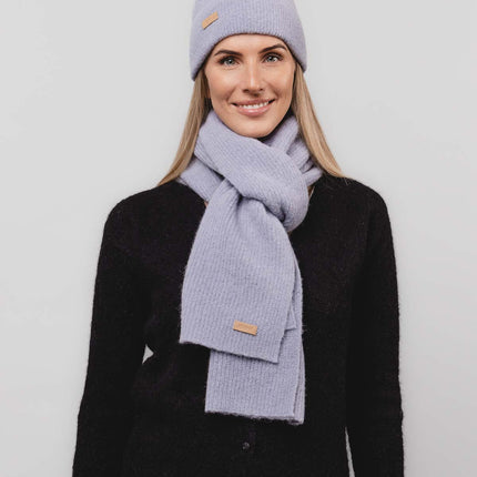 Natural Baby Alpaca and Merino Wool Light Fisherman's Rib Scarf